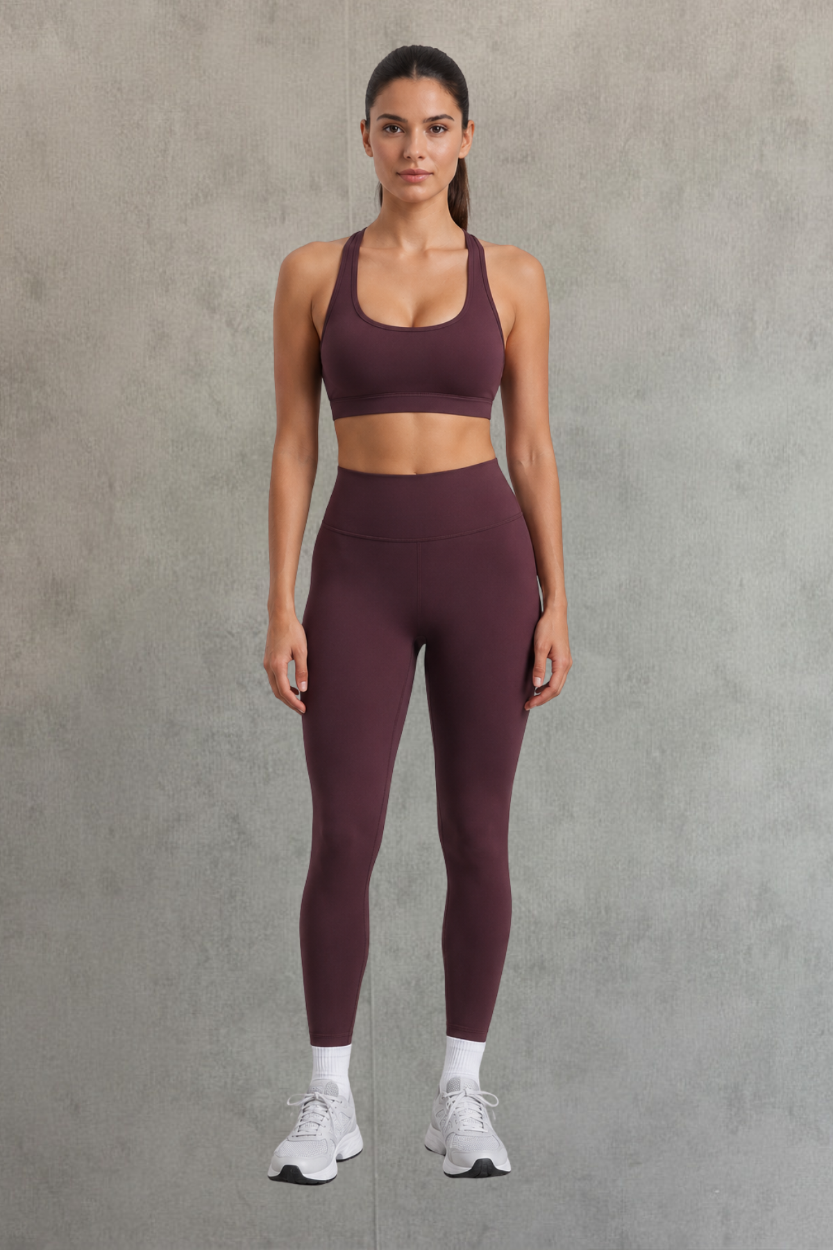Crzyoga Racerback Keyhole Sports Bra - Ripe Plum | talla L