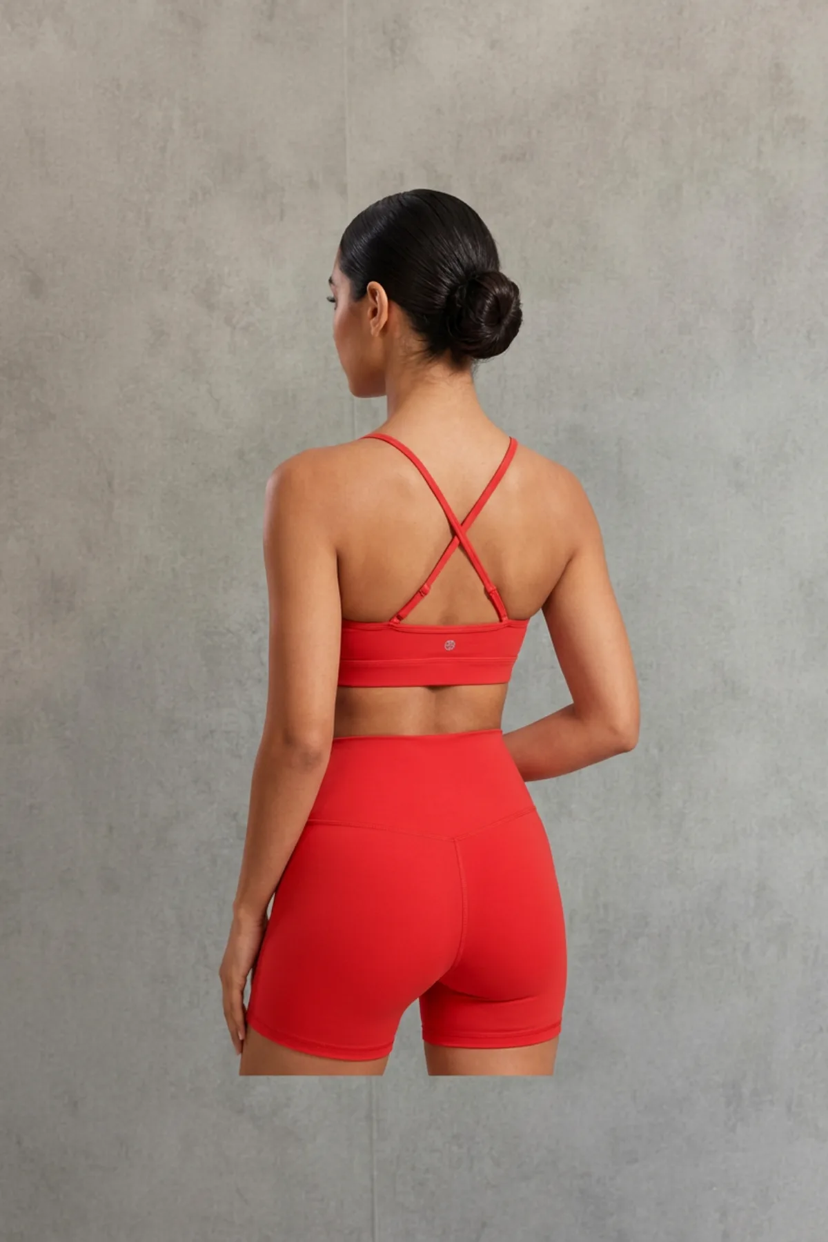 Crzyoga Sport Bra V Neck Spaghetti Strap - Deep Red |Talla M