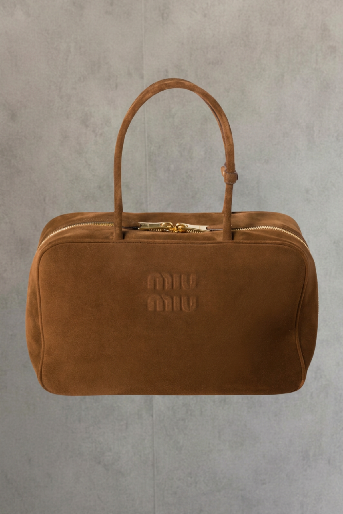 Cartera Miu Miu Beau gamuza - Cocoa Brown | Mediana