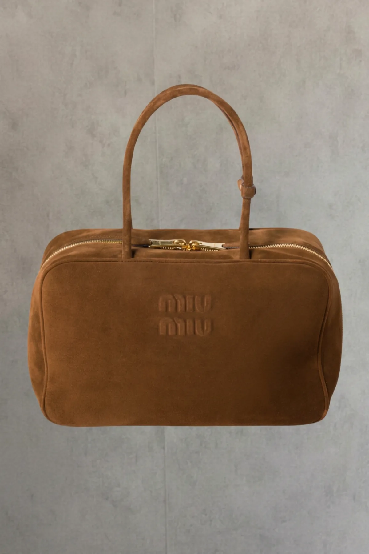 Cartera Miu Miu Beau gamuza - Cocoa Brown | Mediana