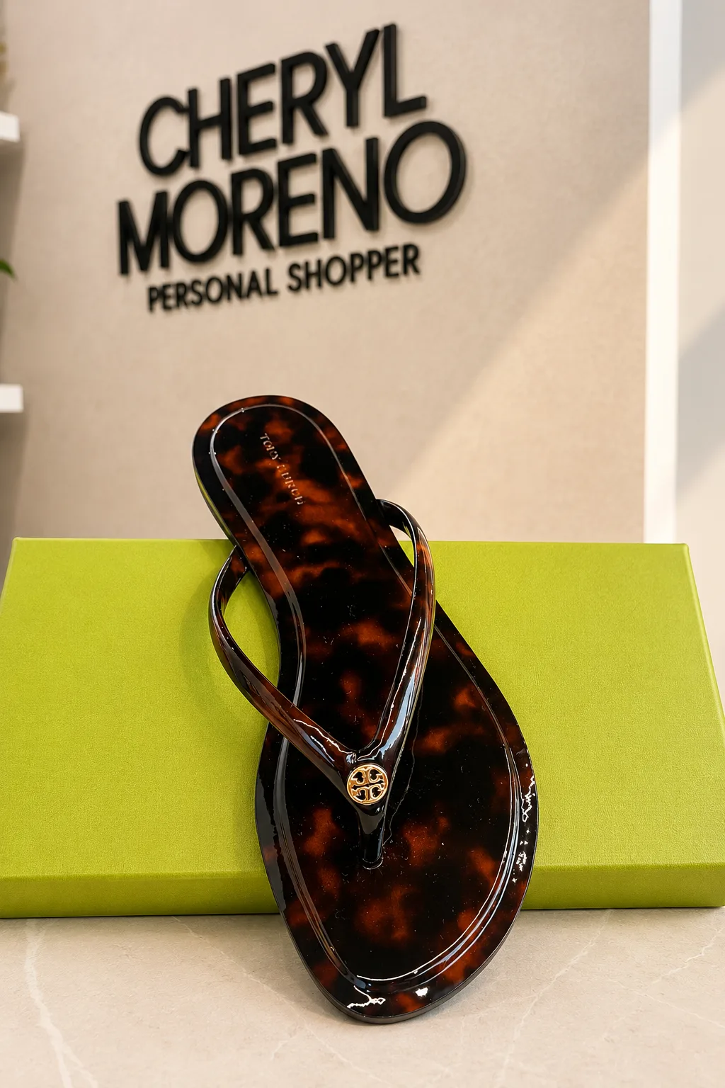 Tory Burch Chelsea Flip-tortoise-talla 8