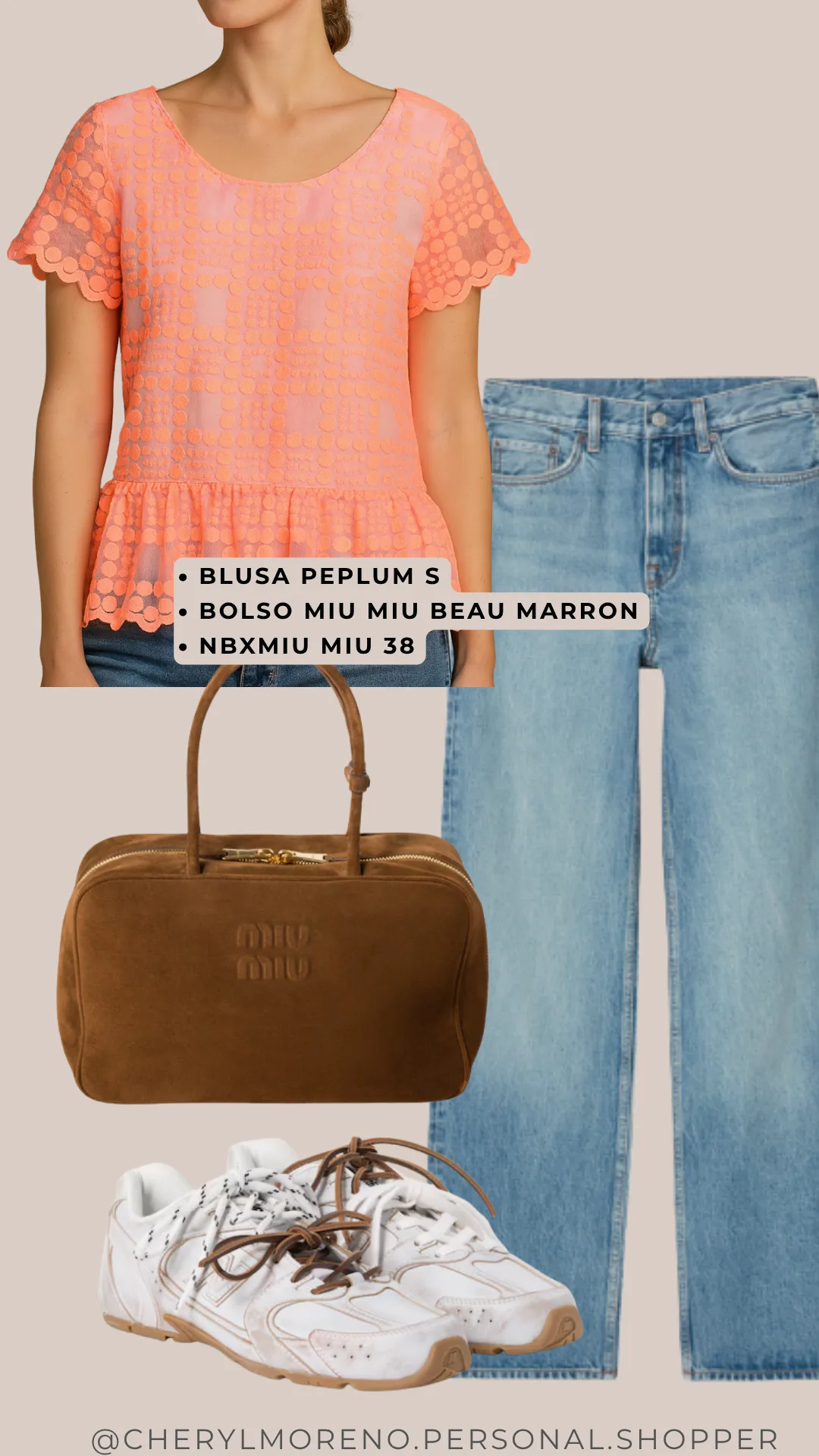 Blusa Peplum Bordada - Coral | Talla S