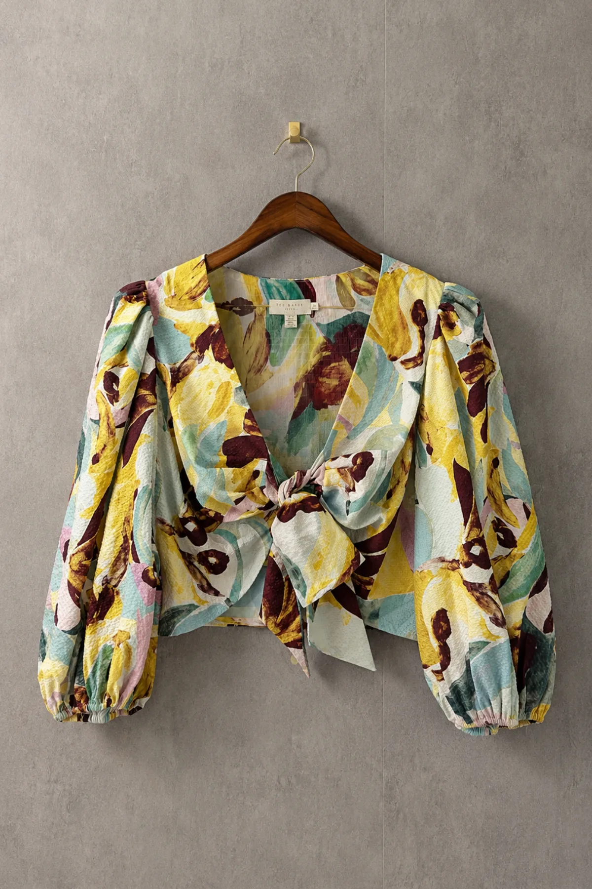 Ted Baker Blusa-estampada con lazo frontall | Talla M